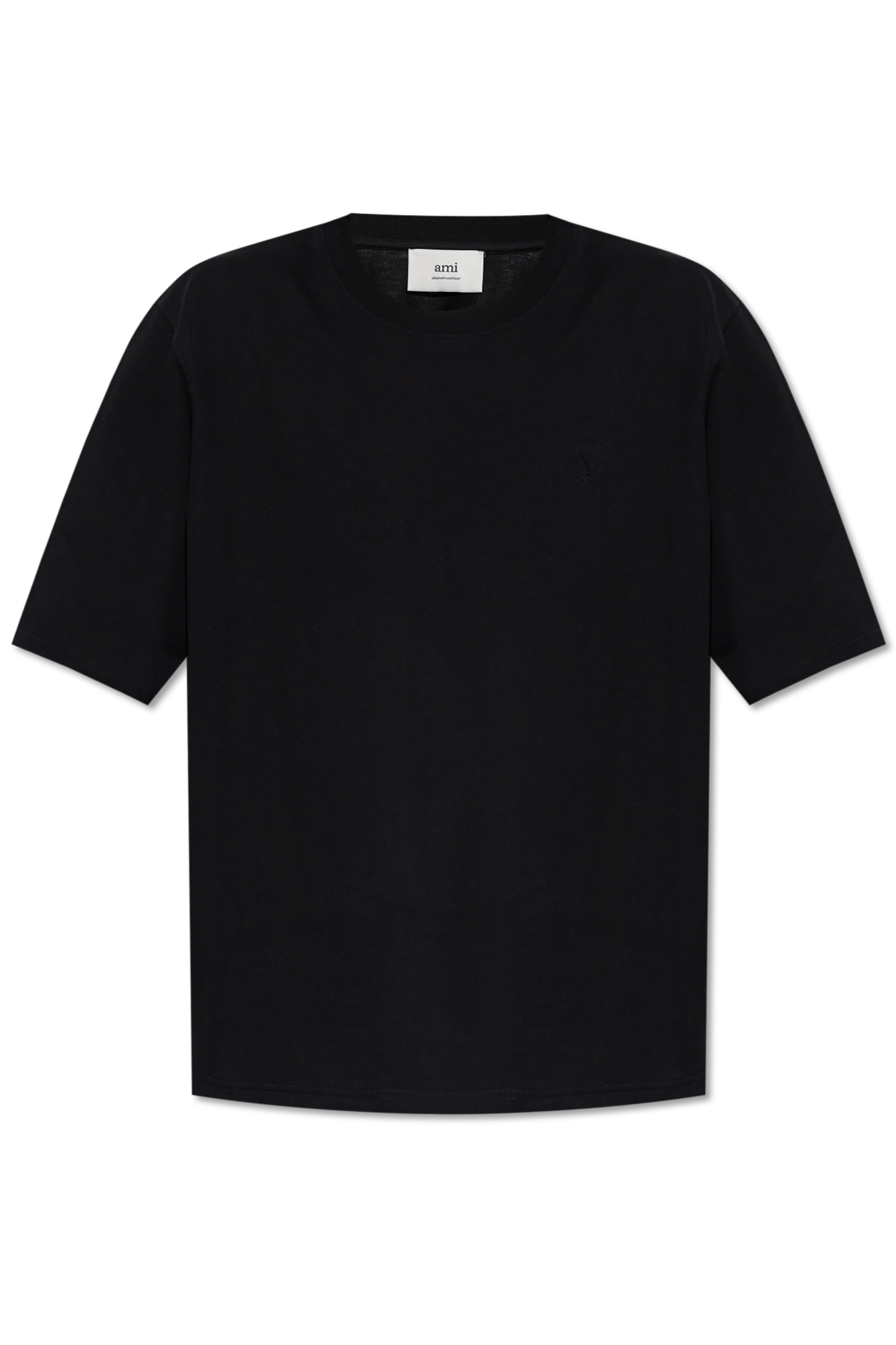 Black T-shirt with logo Ami Alexandre Mattiussi - Vitkac GB